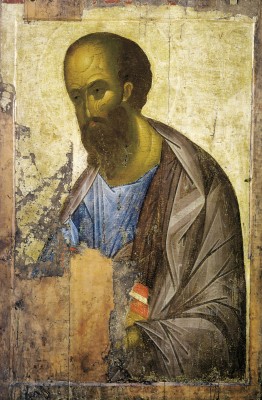 Андрей Рублев. Ап. Павел. Икона из Деисусного (Звенигородского) чина
