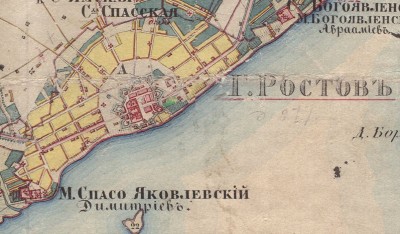 Центр Ростова, карта 1855-57 гг.